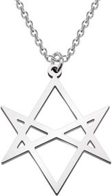 img 4 attached to CENWA Unicursal Hexagram Symbol Necklace: 🔯 Stylish Stainless Steel Jewelry for the Modern Individual