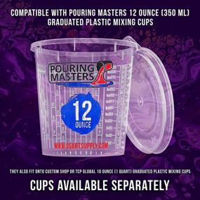 img 1 attached to Набор крышек для смешивания в чашках Pouring Masters 12 - совместимых с пластиковыми измерительными чашками на 12 унций (350 мл) - крышки для предотвращения разлива, идеальные для автомобильной краски, смол, эпоксидной смолы искусства.