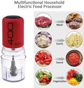 img 3 attached to Multifunctional Electric Food Processor Blender - Vegetable Chopper and 🍽️ Fruit Mincer with 4 Stainless Steel Blades, 400-Watt Motor, 2 Cup Capacity