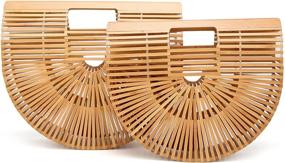 img 1 attached to 👜 Obosoyo Bamboo Handmade Bag for Women - Stylish Handbags & Wallets for Totes