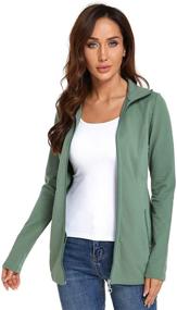img 3 attached to 🧥 AmélieBoutik Women's Collar Pockets Long Sleeve Casual Zip Jacket: Stylish and Functional Outerwear for Every Occasion