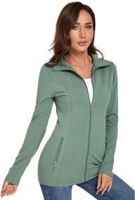 img 2 attached to 🧥 AmélieBoutik Women's Collar Pockets Long Sleeve Casual Zip Jacket: Stylish and Functional Outerwear for Every Occasion