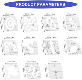 img 1 attached to Улучшите мастерство стежки с укрыванием с помощью набора из 11 шт. для свободной машинной стежки для домашних швейных машин - набор прозрачных шаблонов-линеечек серии 5, идеально подходит для самостоятельной машинной стежки! Изготовлен из акрила для оптимальной точности.