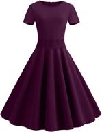 👗 chuhefushi women's audrey hepburn rockabilly vintage dress: 1950s retro elegance for cocktail swing parties logo