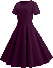 img 2 attached to 👗 Chuhefushi Women's Audrey Hepburn Rockabilly Vintage Dress: 1950s Retro Elegance for Cocktail Swing Parties