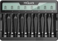 hiquick 8 bay rechargeable batteries charger with lcd display, usb & type c input for independent fast charging of ni-mh ni-cd aa aaa batteries logo