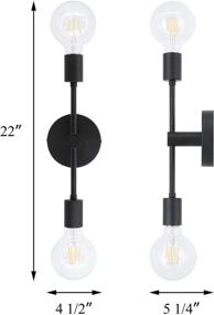 img 1 attached to 💡 Modern XiNBEi Lighting Wall Sconce - Double Black Vanity Light with LED Bulb for Bathroom Hallway Bedroom