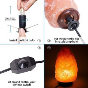 img 1 attached to 🌟 Enhance Your Salt Lamp Experience with OHLGT Replacement Cord and Halogen Bulbs: Dimmer Switch & Fixed Butterfly Clip Included!