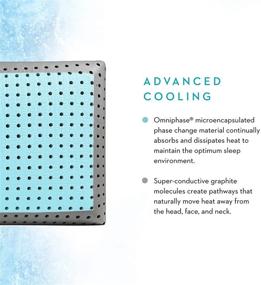 img 2 attached to 🌬️ MALOUF CarbonCool LT Plus OMNIPHASE Memory Foam Pillow with Carbon - Queen Size