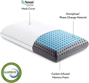 img 3 attached to 🌬️ MALOUF CarbonCool LT Plus OMNIPHASE Memory Foam Pillow with Carbon - Queen Size
