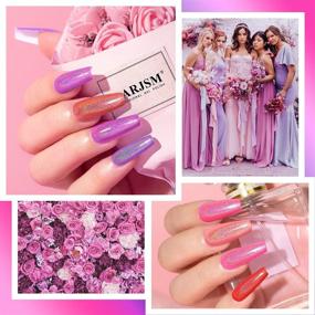 img 1 attached to 💅 Holographic Gel Nail Polish Set: 6PCS 7.5ML Summer Colors Glitter Kit for Salon & Home Manicure - Rose Gold, Hot Pink, Red, Violet, Bright Purple - Unicorn Mirror Laser Effect - Curing Required