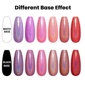 img 3 attached to 💅 Holographic Gel Nail Polish Set: 6PCS 7.5ML Summer Colors Glitter Kit for Salon & Home Manicure - Rose Gold, Hot Pink, Red, Violet, Bright Purple - Unicorn Mirror Laser Effect - Curing Required