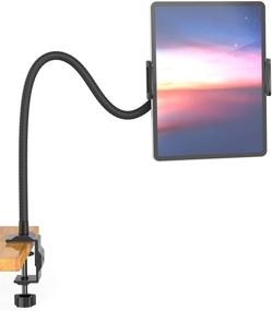 img 4 attached to 📱 Aluminium Gooseneck Tablet Stand & Cell Phone Holder: Flexible 360° Universal Mount for Lazy Arm, Compatible with Pad Mini/Air 2/3/4 and Tab 2/3, Supports 4.7-10.5" Devices