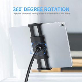 img 2 attached to 📱 Aluminium Gooseneck Tablet Stand & Cell Phone Holder: Flexible 360° Universal Mount for Lazy Arm, Compatible with Pad Mini/Air 2/3/4 and Tab 2/3, Supports 4.7-10.5" Devices