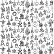 🎄 100 pieces christmas charms antique silver pendants for diy jewelry necklace bracelet logo