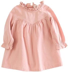 img 4 attached to Cute and Comfortable Girls Long Sleeve Shirt Dress for Casual and Party Wear (Sizes 1-7 Years)