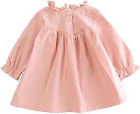 img 3 attached to Cute and Comfortable Girls Long Sleeve Shirt Dress for Casual and Party Wear (Sizes 1-7 Years)