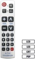 универсальный пульт дистанционного управления luckystar big button a-tv2 для lg, vizio, sharp, zenith, panasonic, philips, rca - простая настройка, работает от батареек, не требует программирования. логотип