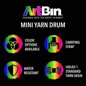 img 2 attached to 👜 ArtBin Mini Yarn Drum, Переносное хранение для вязания и вязания, поли канвас сумка, серая печать, серый