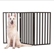 🐶 petmaker pet gate collection: versatile indoor dog fence - freestanding, folding, accordion-style wooden dog gate for doorways, stairs, or house logo