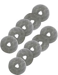 img 1 attached to ThreadNanny Brand - 10 Blades 45mm Straight Replacement Rotary Cutter Blades for OLFA, FISKARS, Clover and More - Ideal for Quilting, Scrap Booking, Leather, Vinyl, and More