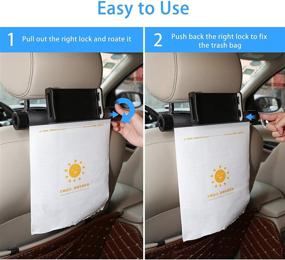 img 1 attached to SZAMER Car Headrest Tablet Mount Holder, 2 in 1 Hanging Tablet Holder for Car Back Seat, Fits 4'' to 10.6'' iPad Pro/Tablet/Phone, with 40 PCS Disposable Leak Proof Car Trash Waterproof Garbage Bags