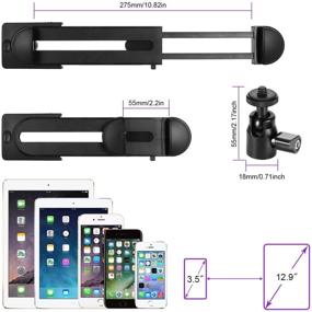 img 2 attached to 📱 Vikdio 2in1 Phone iPad Pro Tripod Mount Adapter: Universal Tablet Holder for iPad Air/Mini, MS Surface, and Most Phones - Fits 3.5-12.9" Inch - Including Mini Tripod Ball Head for Amazon Monopod/Tripod/Selfie Stick