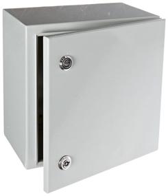 img 1 attached to BUD Industries SNB-3734 Series Steel NEMA 4 📦 Sheet Metal Box with Mounting Bracket, 11.81 x 11.81, Gray