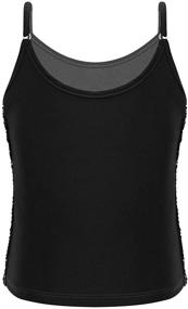 img 3 attached to YOOJIA Metallic Shoulder Camisole Gymnastic Girls' Clothing and Tops, Tees & Blouses