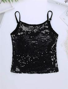 img 2 attached to YOOJIA Metallic Shoulder Camisole Gymnastic Girls' Clothing and Tops, Tees & Blouses