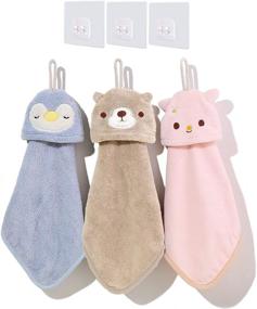 img 4 attached to Hanging Kitchen/Bathroom/Bedroom Hand Towels: Ultra Absorbent and Stylish 3 Piece Sets with Convenient Hanging Loop