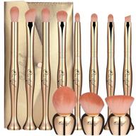 🌟 oneleaf standing makeup brushes: premium synthetic brush set for flawless foundation, powder, concealer, and eye shadows - 11 pcs, golden logo