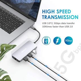 img 1 attached to 🔌 Versatile USB C Adapter for MacBook Pro/Air - MOKiN 9-in-1 Hub with HDMI, Ethernet, USB 3.0, PD Charging, SD/TF Card Reader