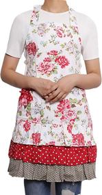 img 4 attached to Retro Vintage Cooking Aprons for Women – Stylish Plus Size Aprons with Pockets in Pink