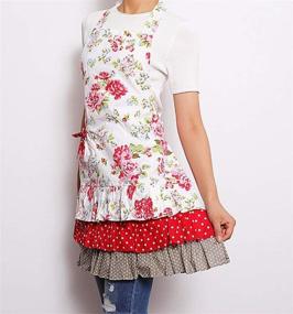 img 3 attached to Retro Vintage Cooking Aprons for Women – Stylish Plus Size Aprons with Pockets in Pink