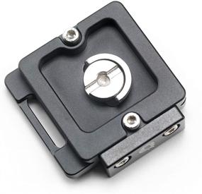 img 1 attached to 📷 Пластина быстрой смены цвета Gunmetal 40мм с настраиваемым винтом и съемным задним упором для шаровой головки штатива - универсальный дизайн Arca Swiss от Breakthrough Photography.