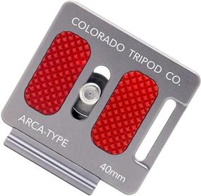 img 2 attached to 📷 Пластина быстрой смены цвета Gunmetal 40мм с настраиваемым винтом и съемным задним упором для шаровой головки штатива - универсальный дизайн Arca Swiss от Breakthrough Photography.