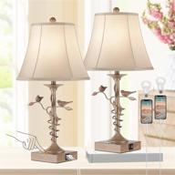 🕊️ enhance bedroom décor with little bird lamps: set of two table lamps for living room with 3-way dimmable, usb port, ac outlet, touch nightstand lamp - perfect for reading or working in office (bulbs included) логотип