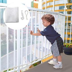 img 3 attached to Детская сетка безопасности - 118 дюймов x 29 дюймов - Защищает балконы, террасы, перила и лестницы - Внутренняя и наружная сетка безопасности для детей, домашних животных и игрушек.
