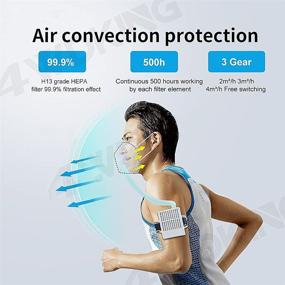 img 2 attached to 🌬️ 5-Ply Replacement HEPA Filter Rechargeable Portable Wearable Personal Electrical Air Purifier