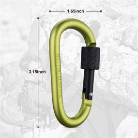 img 3 attached to 🔒 Carago 10 Pack Carabiner Clips with Screw Gate for Hiking - 7.5mm Aluminum Rod Clips