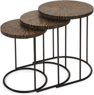 🏠 imax 89909-3 hoki coco shell tables-set of 3: chic and versatile furniture set for your home logo