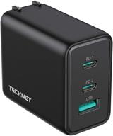 🔌 tecknet 65w pd 3.0 gan charger: fast usb c charger for iphone 12 pro max/12 pro/12/12 mini, macbook pro, ipad pro, switch, galaxy s21/s20 logo