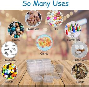 img 2 attached to Versatile 24-Pack Clear Plastic Storage Containers for Jewelry, Crafts, Pills & More!