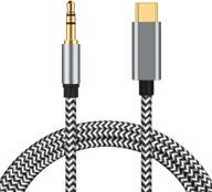 🎧 premium nylon usb c to 3.5mm aux audio cable [3.94ft] - vcddom type c adapter to 3.5mm headphone car aux cord, compatible with ipad pro 2018, google pixel 4 3 2 xl, galaxy s20 s20+ note10 (zebra) logo