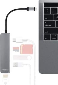 img 3 attached to 🔌 TWOPAN USB C территории Multiport адаптер - 6-в-1 USB-C к USB 3.0 хаб, 6-порт USB C Dongle, 4K HDMI адаптер, SD / Micro SD кард-ридер - совместим с MacBook Air / Pro 2020/2019/2018, iPad Pro, Chromebook