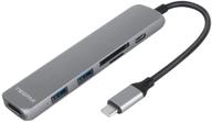 🔌 twopan usb c территории multiport адаптер - 6-в-1 usb-c к usb 3.0 хаб, 6-порт usb c dongle, 4k hdmi адаптер, sd / micro sd кард-ридер - совместим с macbook air / pro 2020/2019/2018, ipad pro, chromebook логотип