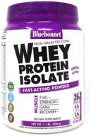 🥛 bluebonnet nutrition grass fed whey protein isolate powder - 26g protein, no added sugar, non gmo, gluten free, soy free - 1.1lbs, 16 servings, unflavored logo