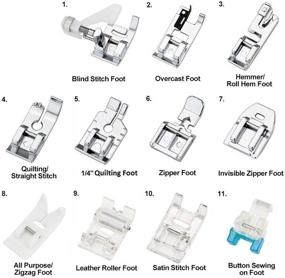 img 3 attached to 🧵 11-Piece Presser Foot Set for Low Shank Sewing Machines - JOYISEN with Plastic Case, Compatible with Brother, Singer, Janome, Toyota