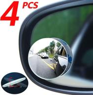 🚘 4pcs car blind spot mirrors - convex round frameless hd wide-angle glass rearview mirror with 360° swing adjustment for all cars, suvs, and trucks logo